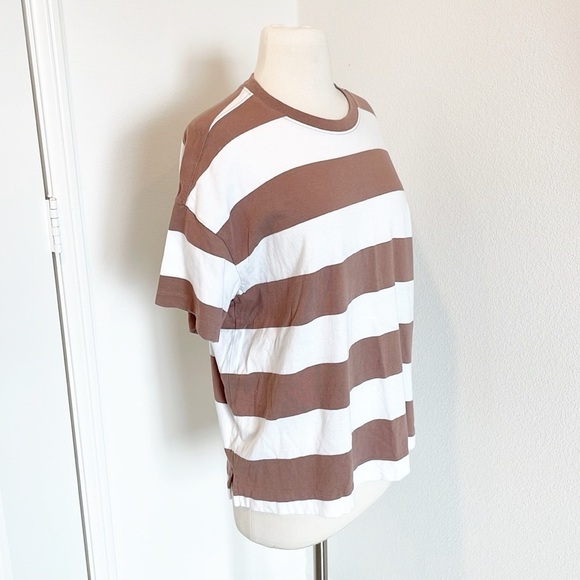 Old Navy Striped Brown and White Top - Picture 2 of 5